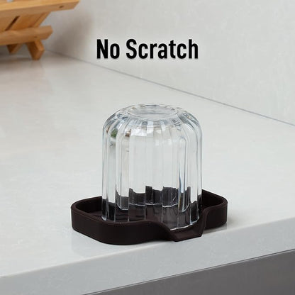 Zulay Kitchen Small Silicone Sponge Holder (4.9x3.3”) – Space-Saving Sink Organizer Tray for Sponge, Soap, Brush & More – Compact Non-Slip Dish for Kitchen & Bathroom (Chocolate) - Image 7
