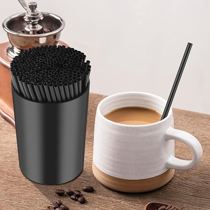 200 Pcs Black Coffee Stirrer and Holder Set Coffee Stir Sticks Coffee Stirrers Plastic Coffee Stir Stick Holder Black for Mixing Coffee Milk Cocktail Drinks Coffee Home Kitchen Party Supplies - Image 5