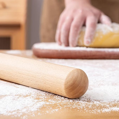 AISOSO French Rolling Pin, 17.7 Inches Wood Rolling Pins for Baking, Extra Long Classic Wooden Dough Roller for Fondant Pizza Pie Crust Cookie Pastry, Kitchen Baking Essentials, Light Yellow - Image 5