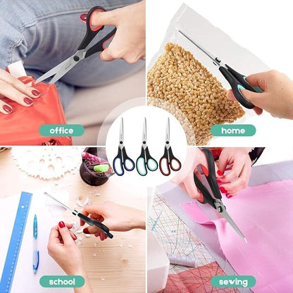 School Office Scissors Bulk, Set of 24-Pack, 8" All Purpose Sharp Scissors with Comfort-Grip Handles for High/Middle School Student Teacher, Office Home Sewing Fabric Supplies, for Right Left Handed - Image 6