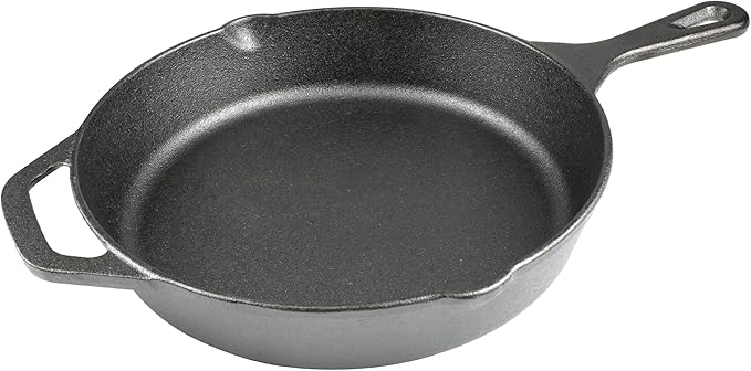 10 Inch Cast Iron Skillet, Pre-Seasoned Frying Pan for Oven, Stovetop, Grill & Campfire, Durable, Non-Toxic, Even-Heating Cookware, Black by isheTao