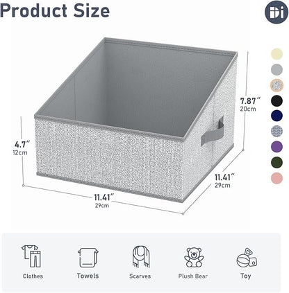 DIMJ Trapezoid Storage Bins, Closet Storage Bins with Handle, Foldable Closet Organizers and Storage Baskets for Toys, Books, Clothes, 8 Packs - Image 2