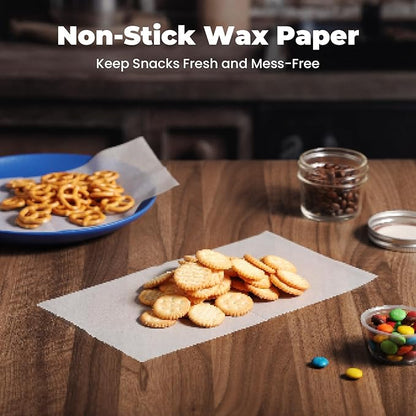 Fit Meal Prep [6000 Pack] 6 x 10.75" Wax Paper Sheets for Food, Interfolded Precut Deli Pop Up Grease-Proof Sandwich Paper Wraps, Waterproof for Lunch, Food Basket, Microwave Cover, BBQ