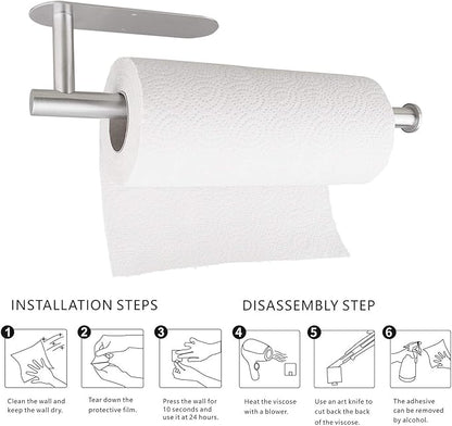 Paper Towel Holders for Kitchen,Paper Towels Bulk- Self-Adhesive Under Cabinet,Both Available in Adhesive and Screws,Stainless Steel - Image 6