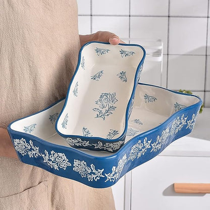 Wisenvoy Casserole dishes for oven Lasagna pan 2-Pcs Baking dish Casserole dish Baking dishes for oven Baking dish set - Image 2