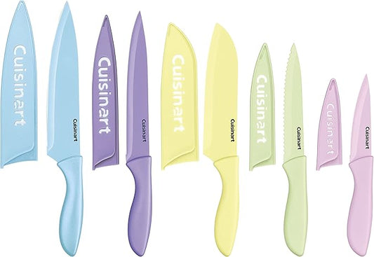 Cuisinart C55-10PCPL Ceramic Coated Knife Set with Blade Guard Sheaths (10- Piece Set) in Pastel Bright's by Cuisinart