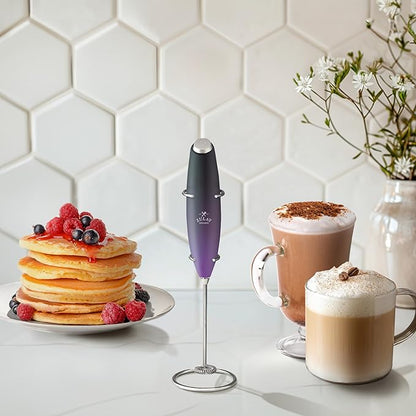 Zulay Kitchen Powerful Milk Frother Wand With 4 AA Duracell Batteries - Ultra Fast Handheld Drink Mixer - Electric Whisk Foam Maker for Coffee, Lattes, Cappuccino, Matcha & Creamer - Galaxy - Image 6