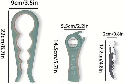 Opener | 5-in-1 Non-Slip Bottle Opener for Weak hands, Seniors with Arthritis and Anyone with Low Strength, featuring a leverage opener, a can opener, and a wine bottle opener