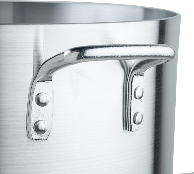 Winware Professional Aluminum 60 Quart Stockpot, Silver - Image 3