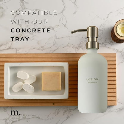 MaisoNovo Soap Dispenser 2-Piece Set | 16.9oz White Bottles with Silver Stainless Steel Pump Core