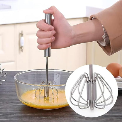3 Pack Stainless Steel Egg Whisk, Hand Push Rotary Whisk Blender, Versatile Easy Whisk, Hand Push Mixer Stirrer for Beating Eggs, Frothing Milk, Blending, Mixing, Whipping Smoothies & Shakes - Image 7