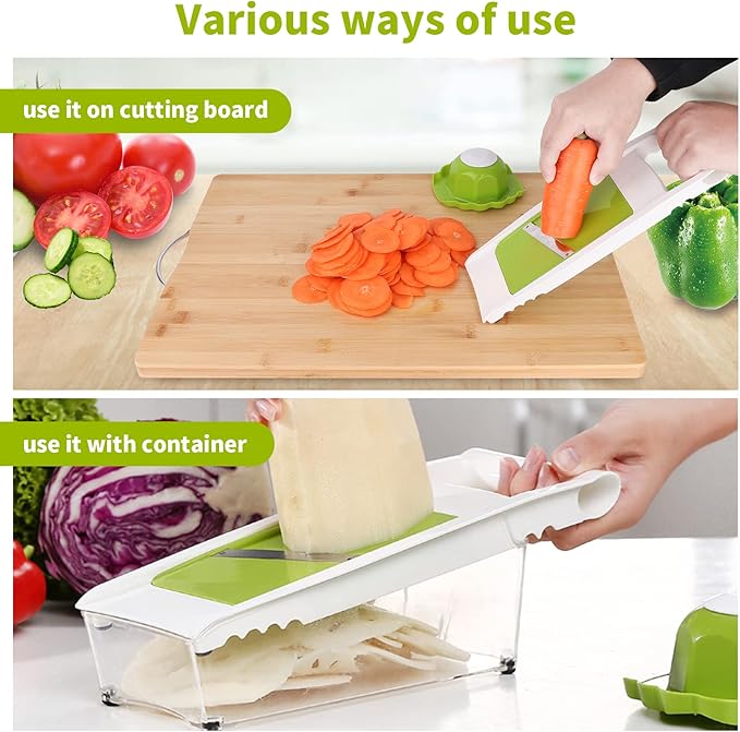 Graters For Kitchen, Cheese Grater with Container, Mandoline Slicer For Kitchen, Vegetable Grater, Carrot Shredder, Julienne Slicer and Peeler, Potato Slicer - Image 3