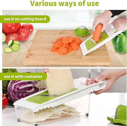 Graters For Kitchen, Cheese Grater with Container, Mandoline Slicer For Kitchen, Vegetable Grater, Carrot Shredder, Julienne Slicer and Peeler, Potato Slicer - Image 3