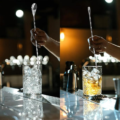 Briout 4 Pieces Bar Spoon, 12 Inches Long Handle Drink Stirrer with Mirror Finished Surface, Stainless Steel Cocktail Mixing Spoons for Drink, Silver - Image 7