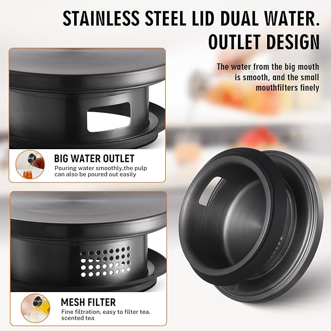 1 Gallon Square Glass Pitcher with Lid and Spout, Borosilicate Glass Carafe for Hot/Cold Drink, Water Pitchers with Handle for Fridge, Extra Large Jug for Iced Tea, Coffee, Juice, Beverage, Black - Image 4