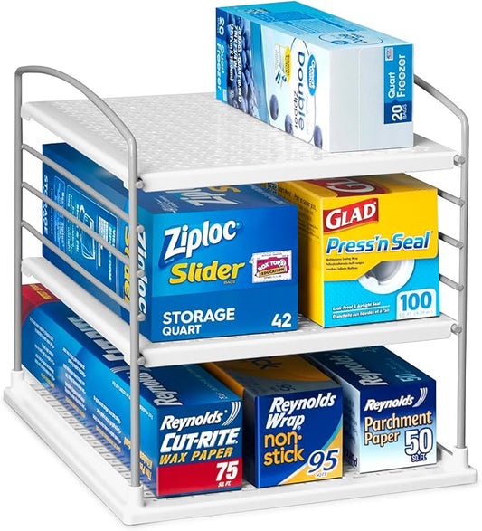 YouCopia UpSpace Adjustable Box Organizer for Foil Wrap and Kitchen Cabinet Storage, Original, White by YouCopia
