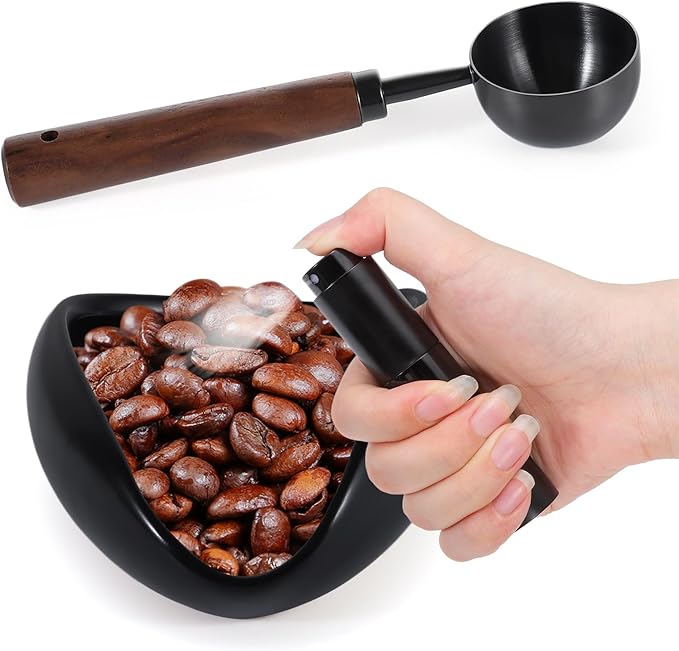 3pcs Coffee Bean Dosing Cup Set with Gift Box, Dosing Ceramic Cups Stainless Steel Spoon Portable Spray Bottle Static Reduction Precise Measuring for Espresso Tea Coffee Bar Accessories Kit - Image 8