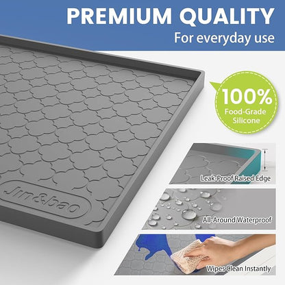 Jin&Bao Waterproof Under Sink Mat 37" x 22", Thick Silicone Mat Cabinet Protector for Kitchen and Bathroom, Shelf Liner, Home Organizer and Storage, Multipurpose Tray for Gadgets and Essentials - Image 2