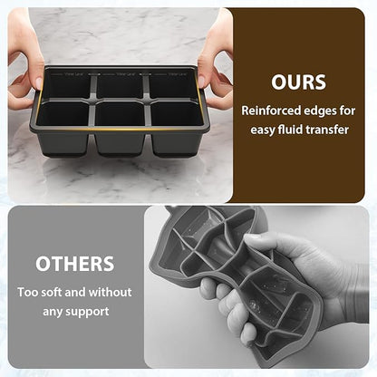Optish Large Ice Cube Molds, 3 Pack Whiskey Square Ice Molds, 1.8 Inch Big Ice Cube Tray, Stackable Cocktail Ice Tray with Lid, Easy to Release (Grey) - Image 5