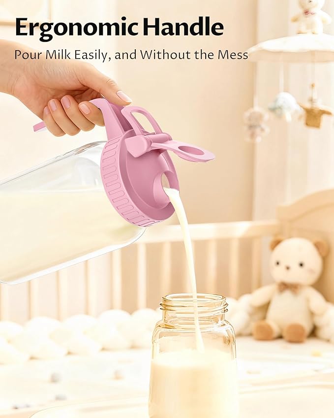 64oz Glass Breast Milk Pitcher with Lid – Leak-Proof & Airtight Formula Breastmilk Pitcher, 1/2 Gallon Storage Container for Breastmilk, Formula, and Milk - Image 6
