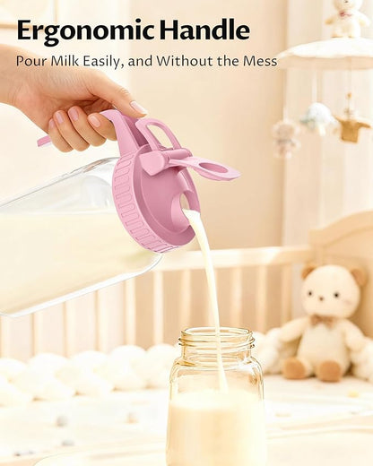 64oz Glass Breast Milk Pitcher with Lid – Leak-Proof & Airtight Formula Breastmilk Pitcher, 1/2 Gallon Storage Container for Breastmilk, Formula, and Milk - Image 6