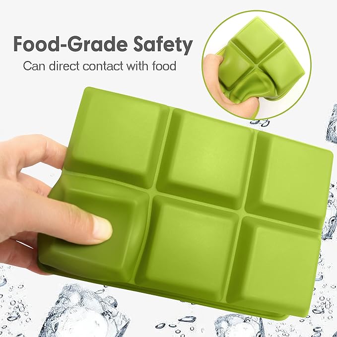 Excnorm Silicone Ice Cube Trays 3 Pack - Large Size Silicone Ice Cube Molds with Leak Proof Removable Lid Square Ice Cube Tray And BPA Free for Cocktail,Whiskey, Stackable Flexible Ice - Image 2