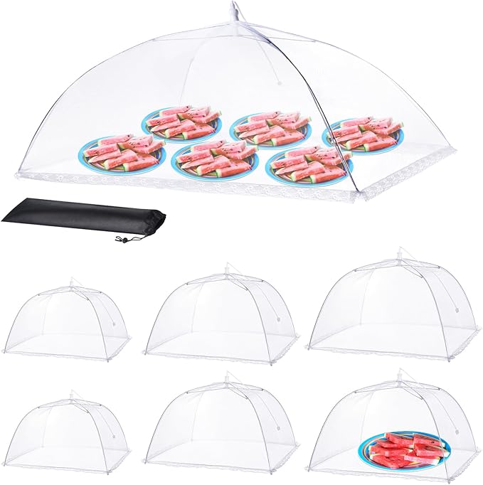 Food Covers for Outside - Food Tents/Food Covers for Outdoors Mesh Screen, Picnic Pool Party Supplies, Pop-Up and Collapsible, 7 PACK (1*XXL+2*L+2*M+2*S)