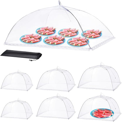 Food Covers for Outside - Food Tents/Food Covers for Outdoors Mesh Screen, Picnic Pool Party Supplies, Pop-Up and Collapsible, 7 PACK (1*XXL+2*L+2*M+2*S)