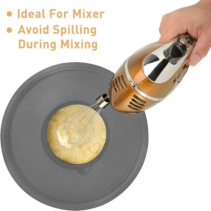 Wildone Mixing Bowls with Airtight Lids Set, 5PCS Stainless Steel Nesting Bowls Set for Kitchen, with Grater Attachments & Non-Slip Bottoms, Size 5, 3, 2, 1.5, 0.63 QT, Great for Baking & Serving - Image 4