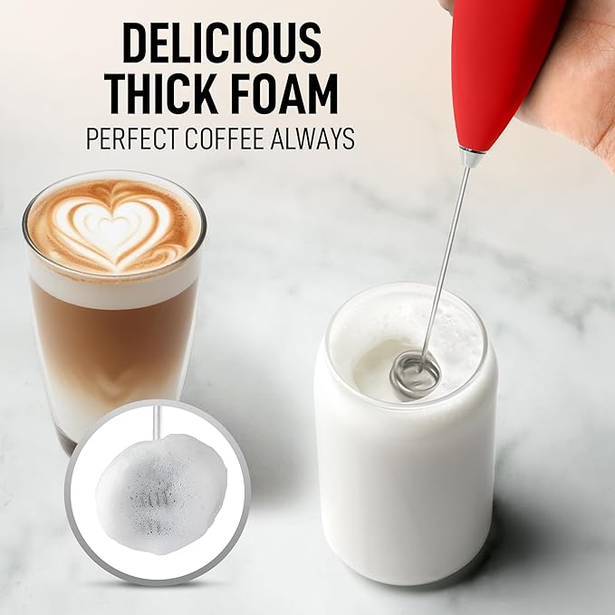 Zulay Kitchen Whisk Milk Frother with 4 Duracell Batteries - Powerful Handheld Foam Maker for Coffee, Lattes, Matcha, Hot Chocolate & Cappuccinos - Whip Creamy Froth in Seconds - Image 2