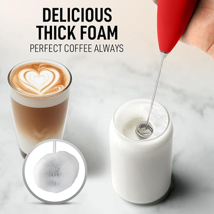 Zulay Kitchen Whisk Milk Frother with 4 Duracell Batteries - Powerful Handheld Foam Maker for Coffee, Lattes, Matcha, Hot Chocolate & Cappuccinos - Whip Creamy Froth in Seconds - Image 2