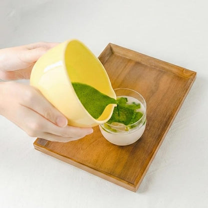Crafti Ceramic Yellow Matcha Bowl | Golden Hour Butter Yellow | Crafted With Grip Indents | Large Size for 1-3 Matcha Servings | 17 oz / 500ml Capacity