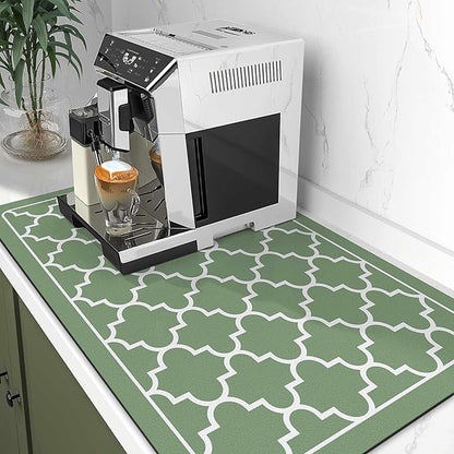 WISELIFE Dish Drying Mat Super Absorbent Drying Mat Large Dish Drying Mats for Kitchen Counter Easy Clean Dish Mat Kitchen Drying Mat16"x 24" Stylish Green - Image 2