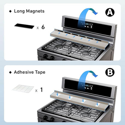 IIIOIIIA Stove Top Magnetic Shelf for Kitchen Organization, 30" Magnetic Spice Rack Over the Stove, 4" Deep Spice Organizer With Border All Around, Brushed Stainless, Silver - Image 5