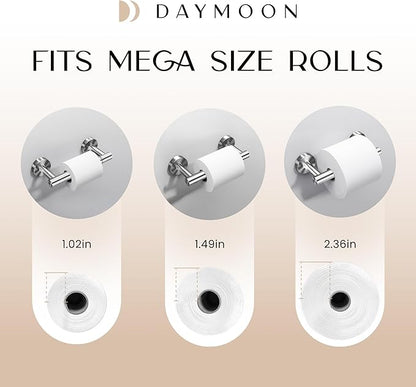 Day Moon™ - Toilet Paper Holder - Modern Roll Holder for Bathroom - 1 Pack - Wall Mount - Classic, Polished Chrome - Image 5
