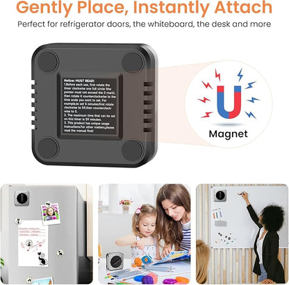 Mechanical Kitchen Timer with Magnet: Wind Up Cooking Timer Clock with Loud Alarm, Kitchen Timers for Cooking, No Battery Manual Food Timer for Baking, BBQ, Seniors & Daily Reminders - Image 3