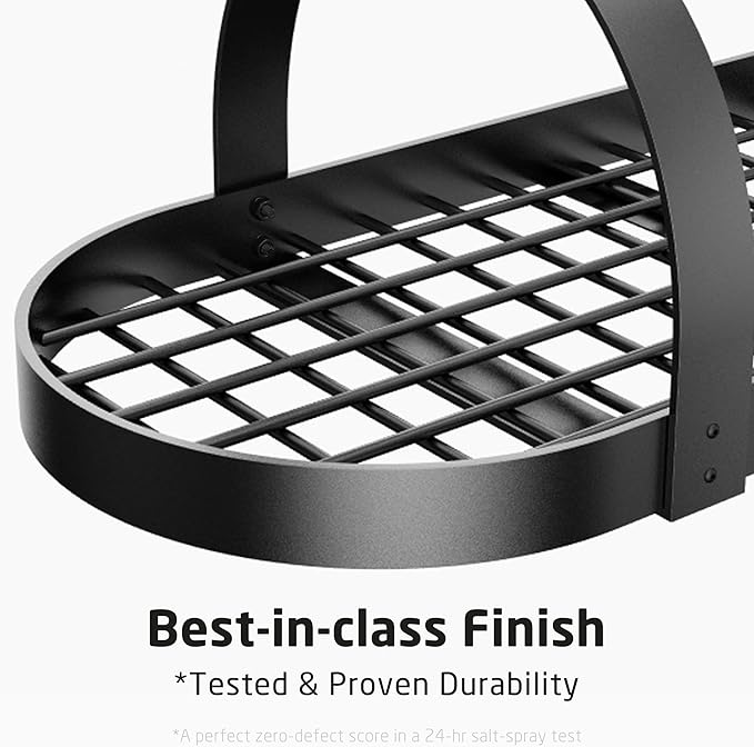 KES 48 Inch Large Hanging Pot Rack, Heavy Duty Oval Pot and Pan Hanging Rack Ceiling Mount, Pot Pan Hangers for Kitchen with 20 Hooks, Matte Black, (For 16" and 24" Joist Mount), KUR225S122-BK - Image 6
