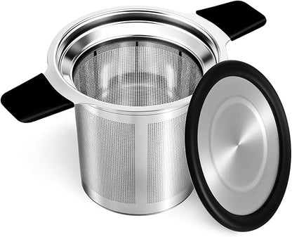 Tifanso Stainless Steel Tea Infuser Steeper Strainer for Loose Leaf Tea, Fine Mesh Reusable Diffusers Ball Bag Filter Holder with Heat Proof Handles for Teapots, Mugs, Cups by tifanso