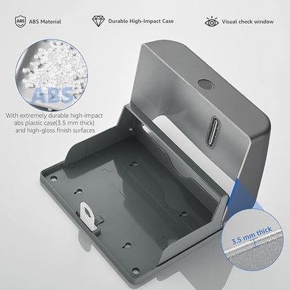 Paper Towel Dispenser Wall Mount - Adhesive Hand Towel Dispenser for Bathroom, Multi-fold/Trifold/Z Fold, 210 Sheets Large Capacity for Compact Home, Apartment & RV - Image 3