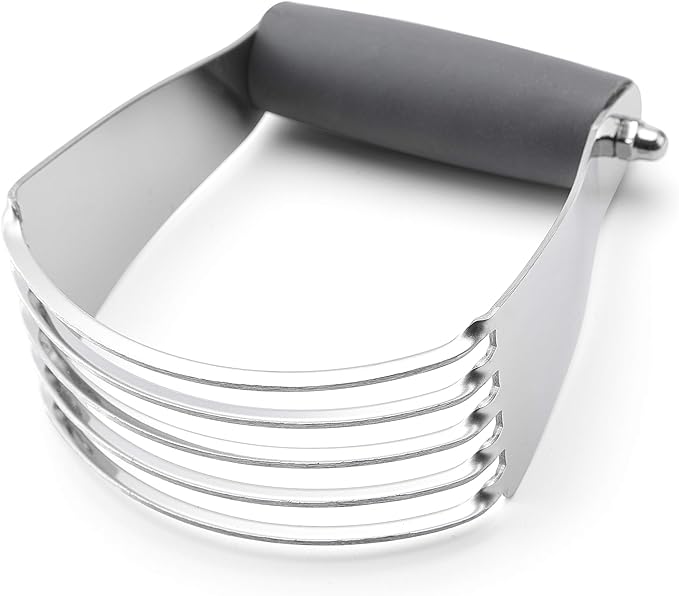 Spring Chef Medium Size Gray Dough Blender For Baking, Professional Dough Cutter Tool, Stainless Steel Pastry Cutter Tool with Durable & Thick Blades, Dishwasher Safe Pastry Blender for Easy Mixing by SpringChef