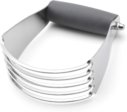Spring Chef Medium Size Gray Dough Blender For Baking, Professional Dough Cutter Tool, Stainless Steel Pastry Cutter Tool with Durable & Thick Blades, Dishwasher Safe Pastry Blender for Easy Mixing by SpringChef