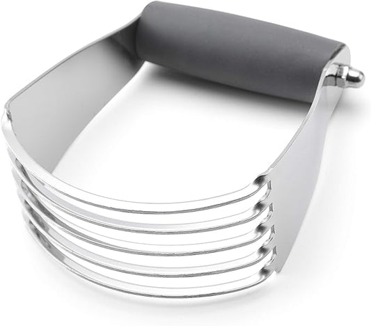 Spring Chef Medium Size Gray Dough Blender For Baking, Professional Dough Cutter Tool, Stainless Steel Pastry Cutter Tool with Durable & Thick Blades, Dishwasher Safe Pastry Blender for Easy Mixing by SpringChef