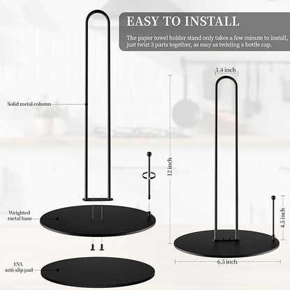 30Pack Paper Towel Holder,Bulk Black Paper Towel Holder Stand Countertop for Kitchen - Image 2