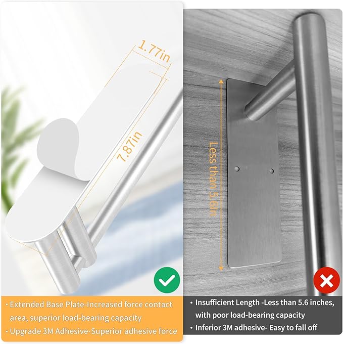Paper Towel Holder Under Cabinet, 13Inch Self-Adhesive or Wall Paper Towel Holder for Kitchen, Bathroom, RV, Brushed Nickel - Image 3