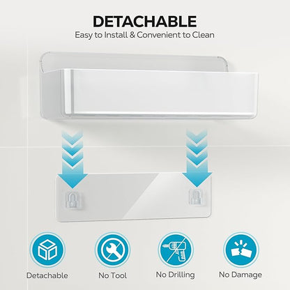 Nieifi Adhesive Wall Shelf, Shower Shelves, Shower Organizer for Bathroom Organization (A-Clear, 3 pieces)