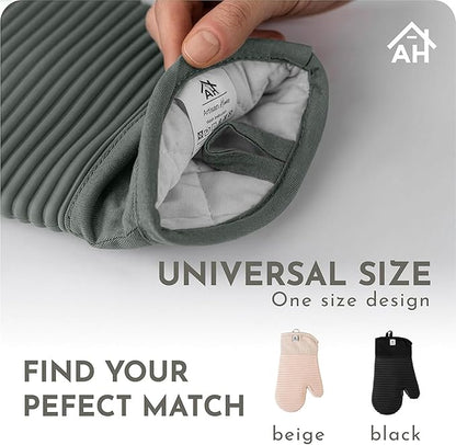 Extra Long Silicone Oven Mitts | Heat Resistant 500°F BPA-Free Food Grade Silicone Kitchen Mittens | 2-Piece Set of Oven Gloves Kitchens - Image 7