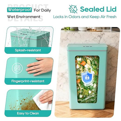 BestOffice 13 Gallon Trash Can Plastic Kitchen Trash Can Automatic Touch Free High-Capacity Garbage Can with Lid for Bedroom Bathroom Home Office 50 Liter Blue - Image 5