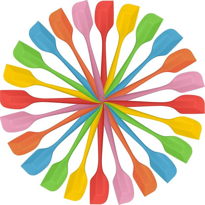 Irenare 24 Pcs Mini Silicone Spatulas Bulk 8.3 Inch Heat Resistant Scrapers Rubber Spatulas Seamless Design Non Stick Flexible for Kitchen Use Cooking Baking Mixing by Irenare