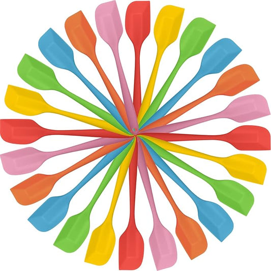 Irenare 24 Pcs Mini Silicone Spatulas Bulk 8.3 Inch Heat Resistant Scrapers Rubber Spatulas Seamless Design Non Stick Flexible for Kitchen Use Cooking Baking Mixing by Irenare