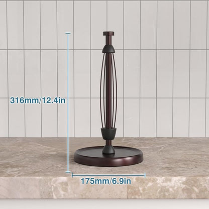 Oil Rubbed Bronze Paper Towel Holder Countertop, Bronze Kitchen Accessories Decor, Stainless Steel, Paper Towel Roll Holder Stand with Ratchet Mechanism for Kitchen Bathroom Farmhouse Essentials - Image 6